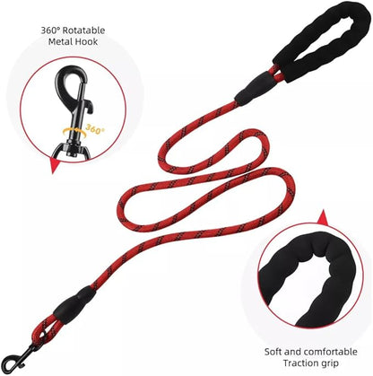 Dog Harness No Pull Adjustable Reflective,for Medium and Large Small Dog with Leash 59.06in (Red, L)