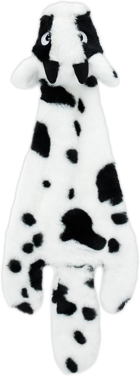 Best Pet Supplies Squeaky Dog Toys with Soft Durable Fabric for Small, Medium and Large Pets Interactive Toy for Indoor Play, Supports Active Biting and Play - Cow, Large