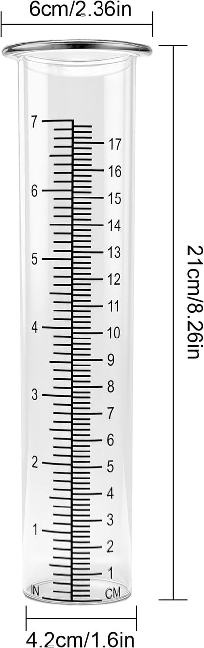 YJFWAL 2Pack 7" Plastic Rain Gauge Replacement Tube, 8.26 x 2.26 inches Cold Resistance Crack Resistance for Outdoor Yard Garden Lawn