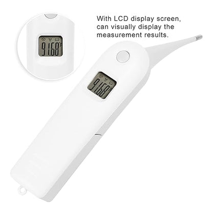 Tiiyee Pet Thermometer, Fast Digital Veterinary Thermometer Electronic Accurate Temperature Readings with Waterproof Flexible Round Tip for Cats Dogs Horse Cattle Pigs Sheep Livestock Fever Detection