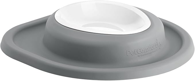 WeatherTech Single Low Pet Feeding System w/Plastic Dog/Cat Bowls - 8 oz (1 Cup) Dark Grey (PSL0801DG)