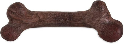 Pet Qwerks Dinosaur BarkBone - Nylon Dog Bone for Aggressive Chewers - Steak Flavor - 11"