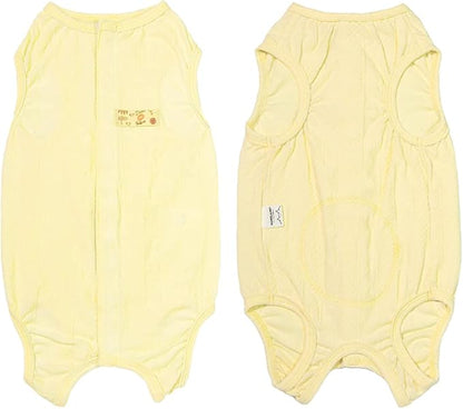 RSS08-Vellow-S+ Recovery Suit for Surgery - Dog Abdominal Wounds Bandages, Wound Protective Vest Prevents Licking, Substitute E-Collar