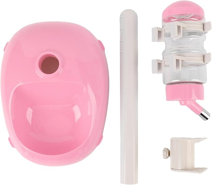 Pssopp Dog Standing Water Dispenser Feeder, Automatic Feeders Capacity Pet Standing Water Dispenser Feeder for Playful Pets Dog, 500ml Automatic Pet (Pink)