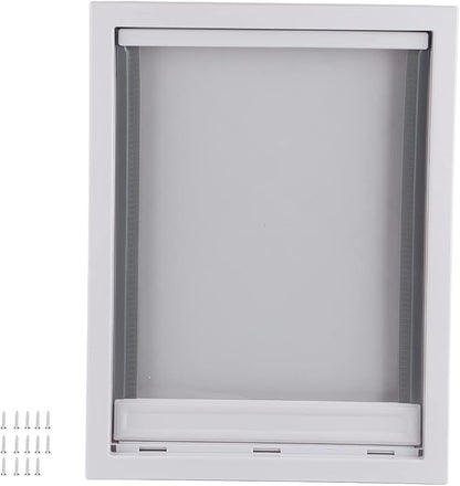 Large Pet Door for Dogs Easy Installation Wall Entry Dog Fence for Large and Mediumsized Pets with Magnetic Flap for Home Use, White, 19.7x14.0x2.2 (White)