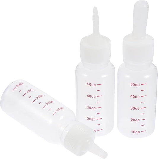 3pcs Pet Bottle Plastic Bottle Plastic Feeding Kitten Accessory Small Feeding Portable Nurser Milk Rabbit Supply