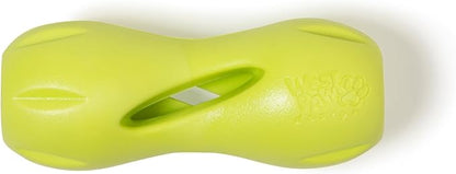 West Paw Qwizl Durable Zogoflex Dog Puzzle Toy for Mental Stimulation, and Enrichment - Treat Dispensing for Bully Sticks and Dental Sticks - Dishwasher Safe - Made in USA - Small - Granny Smith