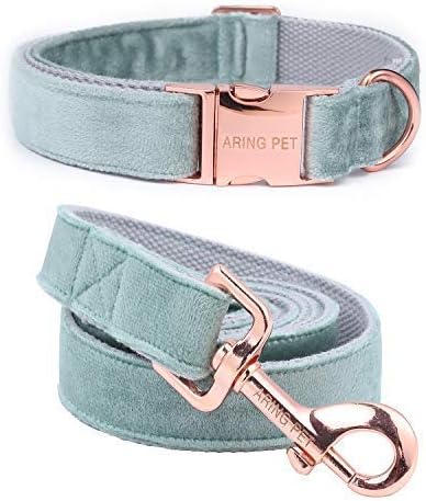 ARING PET Dog Collar and Leash, Velvet Dog Collar and Leash Set, Soft & Comfy, Adjustable Collars for Dogs
