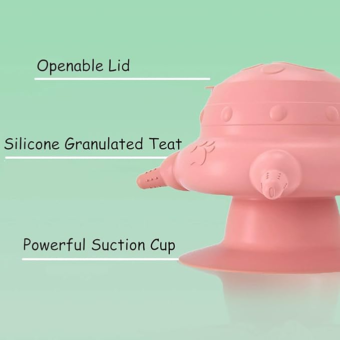 Puppy Nipple Feeder, Kitten Nursing Milk Bowl, Bubble Silicone Milk Feeder, Dog Nurser Bottle with Base, Pacifiers Feeding Station for Multiple Puppies Kittens Rabbits (Dark Yellow)