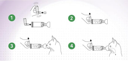 Cat/Dog Inhaler Aerosol Chamber with Valve - Round Silicone Material Cover, Transparent Version (Small)