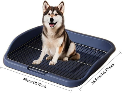 Mesh Dog Potty Tray Removable Stable Structure - Indoor Puppy Training Toilet Pee Pad Holder for Small & Medium Dogs(Blue)