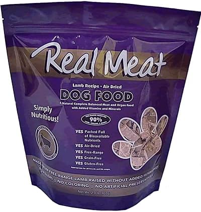 TRMC Real Meat Air Dried Dog Food w/Real Lamb - 8lbs of USA-Crafted Grain-Free Real Meat Dog Food Sourced from Hormone-Free, Free Range, Grass-Fed Lamb - Digestible, Natural, High Protein