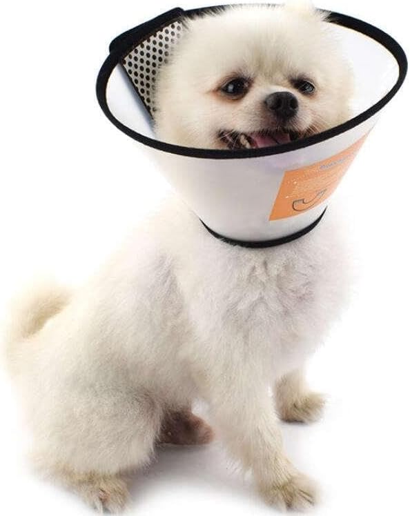 2Pcs Adjustable Dog Recovery Cone, Plastic E-Collar for Cats and Dogs After Surgery, Elizabethan Collar to Prevent Licking and Biting Wounds, for Large Medium Small Pets (White, XL)