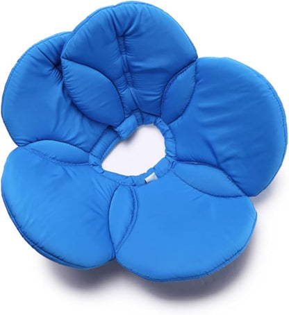 Soft Dog Cone for Small Dogs Flower Dog Cone Collar Adjustable Surgery Recovery Collar for Dogs Frog, Cow, Elephant Pet Cones foe Dogs (Blue Flower, M)