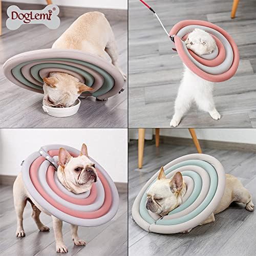 Dog Cone Collar, Inflatable Dog Neck Donut Collar Alternative After Surgery, Soft Protective Recovery Cone for Small Medium Large Dogs and Cats Puppies - Alternative Collar (Dark Blue,S)