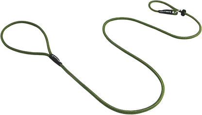 Dog & Field Signature Slip Lead for Dogs, Olive Green. 4ft Lightweight Dog Slip Leash with Sliding Rubber Stopper. Training Lead for Dogs, Thin Slip Lead, No Collar or Harness Needed (Olive Green)