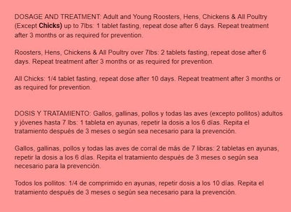 Farmalab Natural Dewormer Internal & External 100 Tabs Poultry NO Egg Withdrawal Needed - Vitamin for Poultry Rooster Hen Chicken Baby Chick