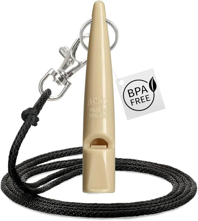 ACME 210.5 Professional Dog Training Whistle with Lanyard. BPA-Free Plastic. 90 dBA. Standardized 5700Hz Frequency for Smaller Dogs. Weatherproof. Made in The UK (Cream Beige)