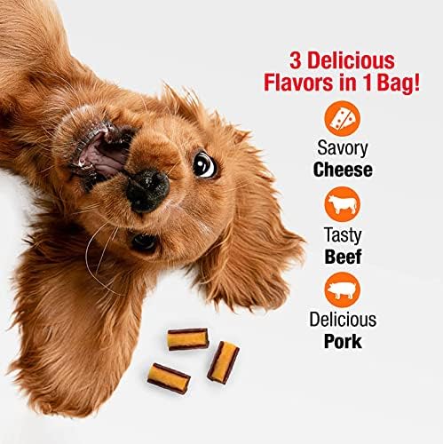 Good'n'Fun Good 'n' Tasty Triple Flavor Roll Ups 4 Oz Cheese,Beef,Pork,(Pack of 4)