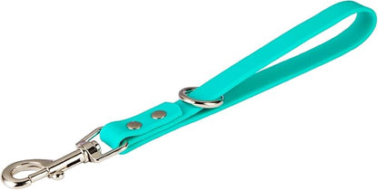 Short Dog Leash - 9 Inch Dogs Lead Green Grab Tab Heavy Duty Waterproof PVC Dog Training Traffic Leashes for Safety Control Behavior Correction Hiking Backup & All Breeds(Green, 9")
