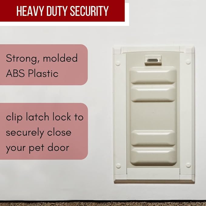 Endura Flap Single Flap Pet Door for Doors | All-Weather Insulated Flap | Durable Aluminum Frame with Secure Locking Cover | Interior and Exterior Door Installations | White, Large, Single Flap