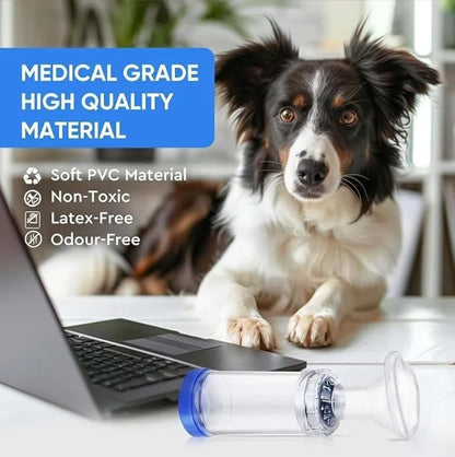 Pet Inhaler Spacer with Face Mask, Handheld Aerochamber for Pets, Cat Inhaler Spacer with Comfortable Mask, Aero Chamber (for Cats)