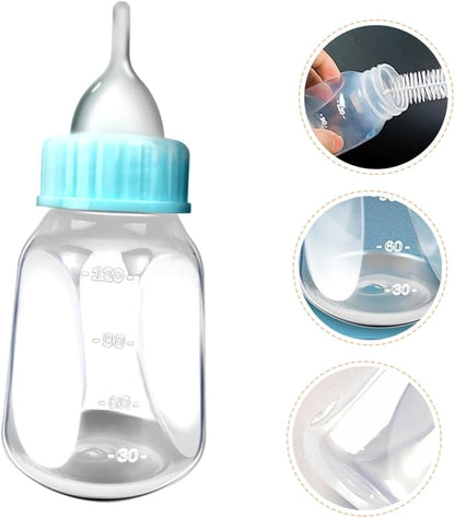 Toyvian 2PCS Silicone Kitten Feeding Bottles Puppy Milk Feeder Replaceable Nipples Small PET Nursing Bottles for Newborn Kittens and Puppies