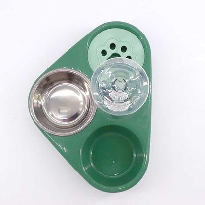 Dog Bowls Eco-Friendly Non-Skid Cat Bowls Pet Supplies Water Dispenser Dog Cage Accessory Pet Feeding Feeder Dog Supplies(Green)
