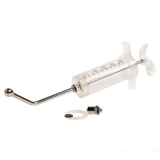50ml Re-usable Adjust Dose Wormer Injector Syringe Drencher Cow Sheep Dog