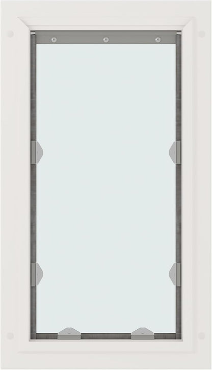 Liberty Pet Door for Doors | Clear Vinyl Dog & Cat Flap for Interior & Exterior Doors | Durable Rust-Free Aluminum Frame | White, Small, Single Flap
