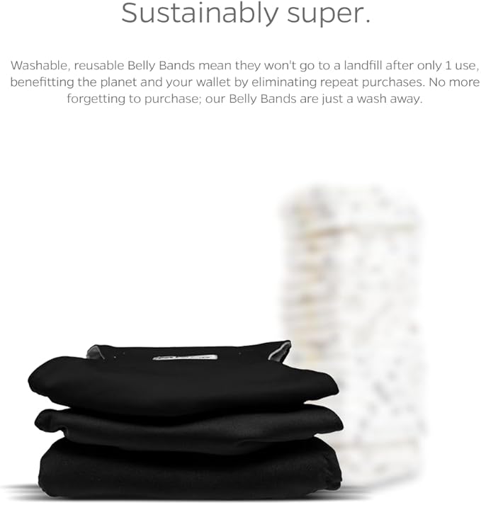Pet Parents® Washable Belly Bands for Dogs (3pack) + Extendrs® Durable Dog Diapers - Premium Male Dog Diapers & Wraps (X-Small, Black)