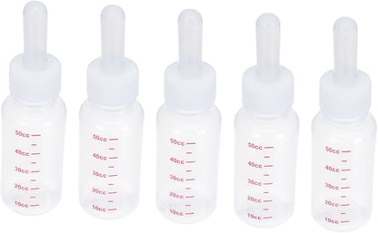 SUPVOX 5sets Pet Nursing Bottles for Puppies and Kittens Milk Bottle with Scale Easy to Clean Reusable Feeding Supplies for Newborn Pets