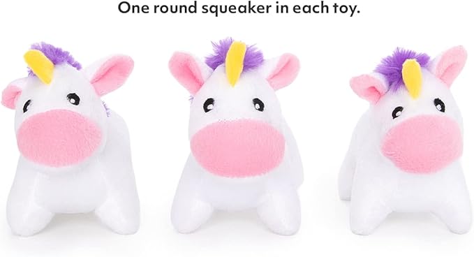 ZippyPaws Burrow Replacement Miniz - Interactive Dog & Puppy Toys for Boredom, Stimulating Pet Products to Keep Them Busy, Plush Refills for Hide & Seek Puzzle, Squeaky Toy for Enrichment - Unicorns