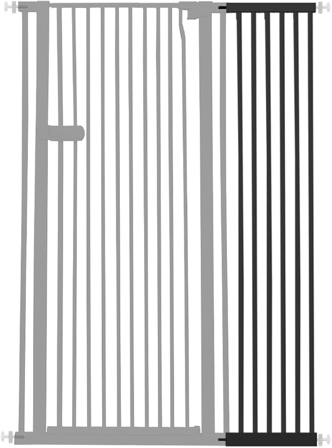 Lumizone Extra Tall Cat Gate Extension Kit 61.02" High Pressure Mounted 2025 New 12.60" Extra Wide 1.37" Gap No Drilling Tall Pet Gate for Dogs (Black, 61.02" H x 12.60" W, Extension)