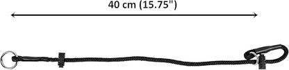 Dingo Gear Dog Choke Collar Hand Sewn Strong Polypropylene Braided Cord Two Limiters Waterproof Choker for K9 Training IGP Agitation Bite Work Obedience XS - Black (S04046)