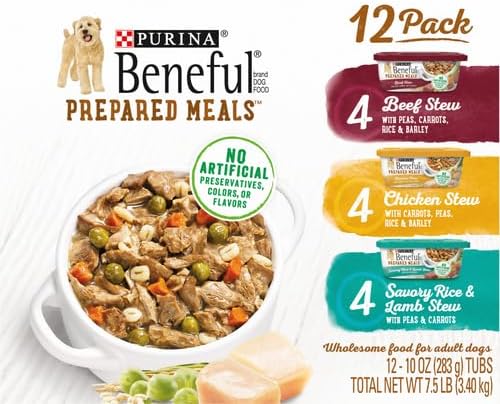 Beneful Purina Wet Dog Food, Gravy, Stew | Variety Pack | 10 oz. Tubs | 12 Count | Pack of 2