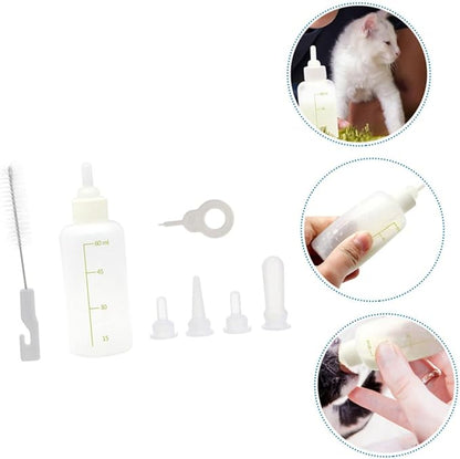 ibasenice Reusable Nursing Bottles for Cats Kitten Milk Bottle Set Puppy Milk Feeder 3 Pack