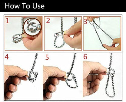 Dog P Snake Chain Chrome Plated Metal Dog Training Choke/Collar-Fully Guaranteed Against Rust Tarnish or Breakage-Recommended for Professional Training (Black, 4mm * 22")