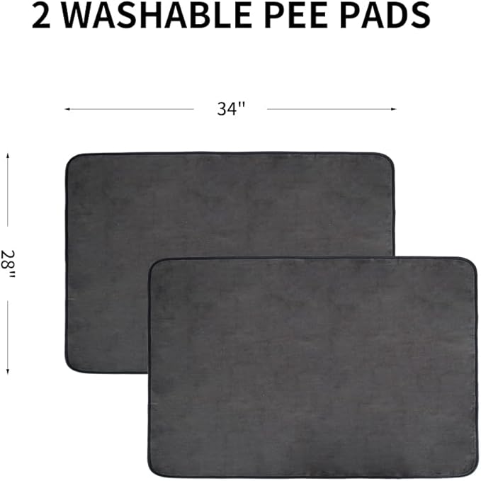 2Pack Washable Pee Pads for Dogs 28x34 Inch, Fast Absorbent Puppy Pads Reusable, Waterproof, Non Slip, Quick Dry Dog Pads for Puppy Training