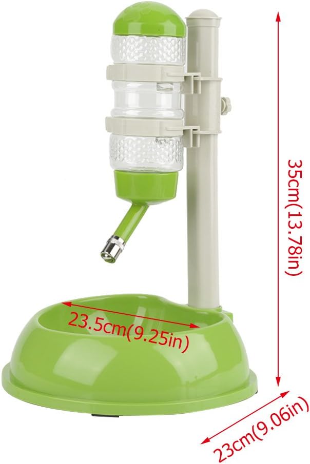 EVTSCAN Dog Food Dispenser, Adjustable Dog Bowl Food Dispenser Drinking Bowl Feeder for Pets Cats Dogs(Green)