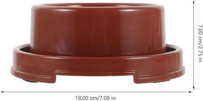 Milisten Pet Food Holder and Dog Bowl Pp Plastic Round Feeding Dish Brown for Puppy Feeding Station and Pet Supply