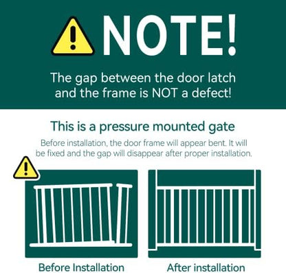 Babelio Auto Close Baby Gate with Cat Door,29-43" Metal Gate for Doorway,Stairs, House,Easy Walk Thru with Pet Door,Includes 4 Wall Cups and 3 Extension Pieces,White