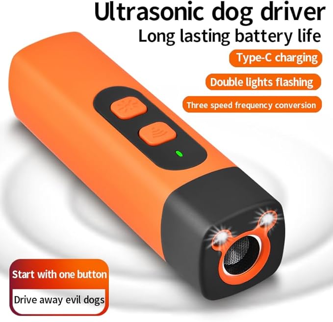 2026 Dog Bark Deterrent,Rechargeable Sonic Dog Repeller,Safe 25KHz Sonic Frequency Transmitter,Anti Bark Device for Dogs,50ft Range Professional Dog Training Tool,LED Indoor/Outdoor Barking Silencer.