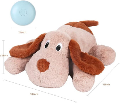 WEOK Puppy Heartbeat Toy, Dog Heartbeat Toy for Separation Anxiety Relief, Puppy Toy with Heartbeat Stuffed Animal Anxiety Calming Behavioral Aid Plush Toy for Dogs Cats Pets (Brown)