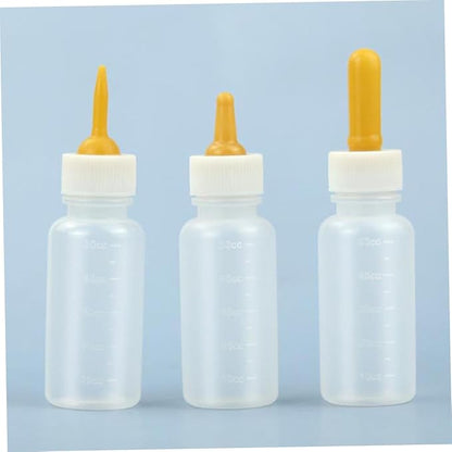 3pcs PET Nursing Bottles for Newborn Puppies and Kittens Silicone Feeding Bottles Luer Lock Cat and Dog Milk Kit for PET Supplies