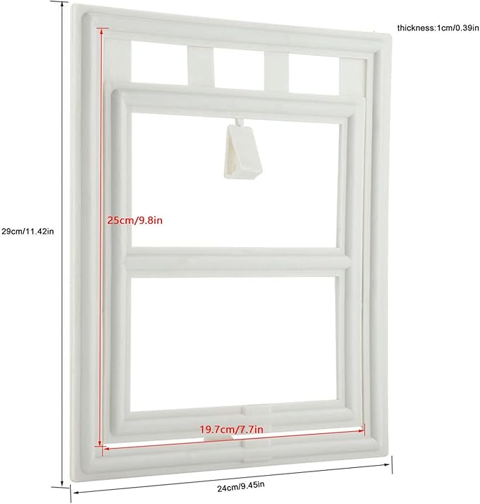 Acouto Screen Fit Pet Door Plastic Pet Dog Puppy Door Locking Safe Flap Screen Window Gate Doors, & Ramps (L Japanese Font)