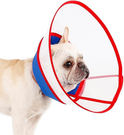 BESPORTBLE Adjustable Dog Recovery Collar Cone - Lightweight Anti-Scratch Neck Cone for Dogs and Cats Post Surgery Wound Protection with Adjustable Strap 9.84In