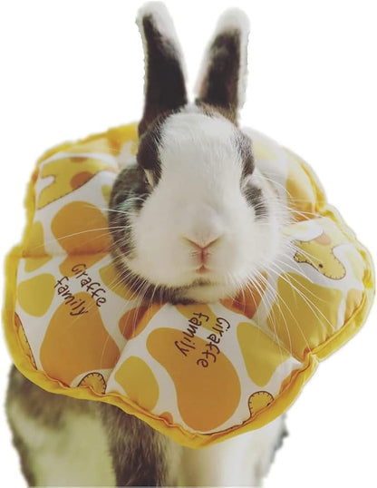 Adjustable Rabbit Protection Cone Collar, Waterproof Pet Recovery Collar for Rabbit Chinchilla Guinea Pigs After Surgery Wound Healing,Elizabeth E-Collar for Small Animals (XS (3.9''-7.9''), Yellow)
