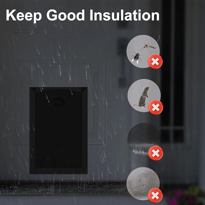 [MAVRICPOWER] Aluminum Medium Dog Door for Door, Doggie Door with 2 Sliding Lock Panels for Exterme Weahter, Pet Door for Small Dogs Up to 30 lbs