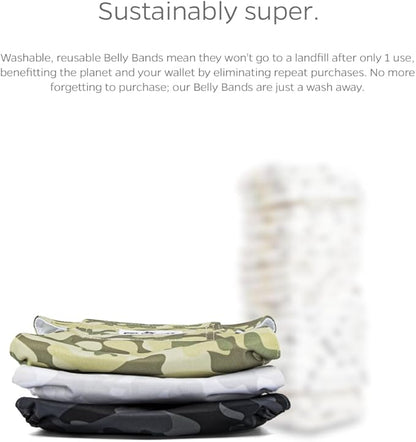 Pet Parents® Washable Belly Bands for Male Dogs (3pack) + Extendrs® of Durable Dog Diapers Male, Premium Male Dog Diapers & Dog Wraps (Medium, Camo)
